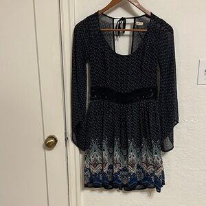 Hollister Bohemian Dark Navy Blue Dress